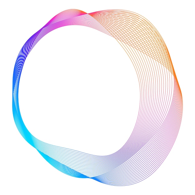 Elementi di progettazione onde di molte linee viola anello cerchio strisce ondulate verticali astratte su sfondo bianco isolate illustrazione vettoriale EPS 10 onde colorate con linee create utilizzando Blend Tool
