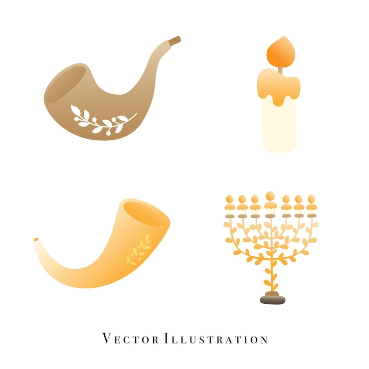 Vettore elementi di rosh hashanah