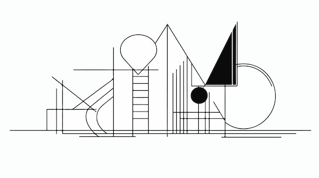 Elementi eleganti di linee geometriche estetiche moderne per la progettazione grafica