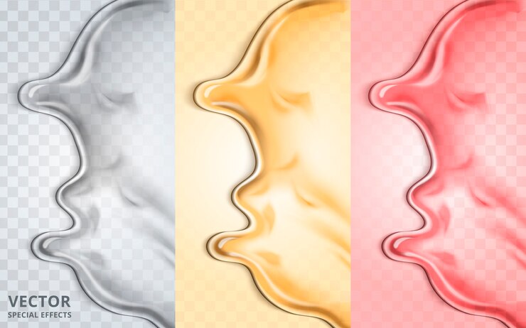 Vettore elementi fluidi tricolori, possono essere utilizzati come effetti speciali, illustrazione 3d