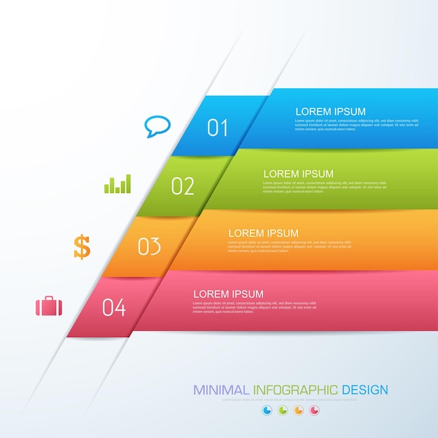 Elementi infografici con icona aziendale su sfondo a colori processo o passaggi e opzioni diagramma di flusso di lavoro illustrazione vettoriale elemento di design eps10