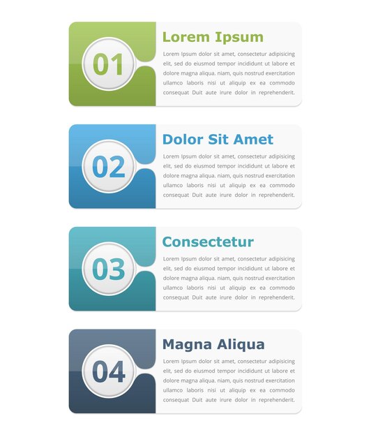 Elementi infografici con numeri e testo