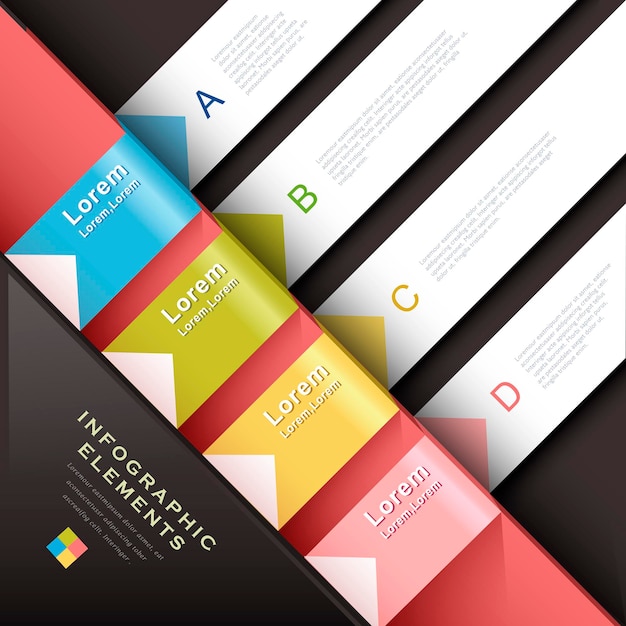 Elementi infographic di carta 3d astratti realistici di vettore