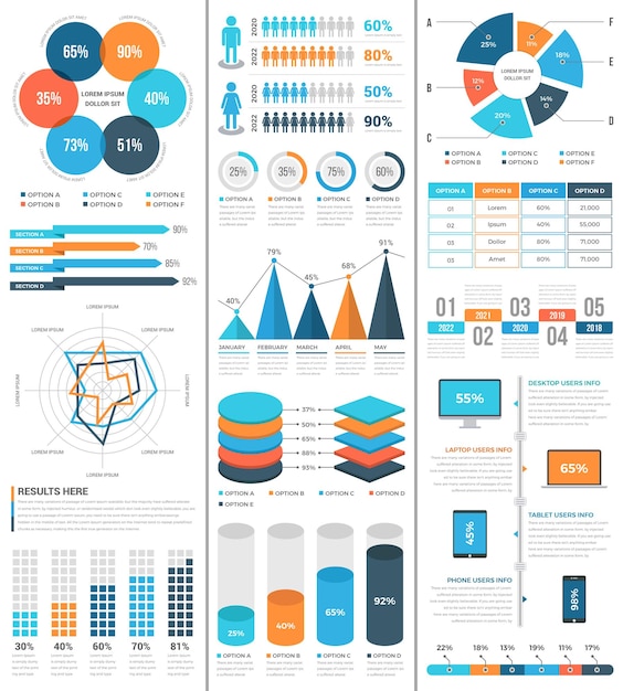 Elementi infographic modello