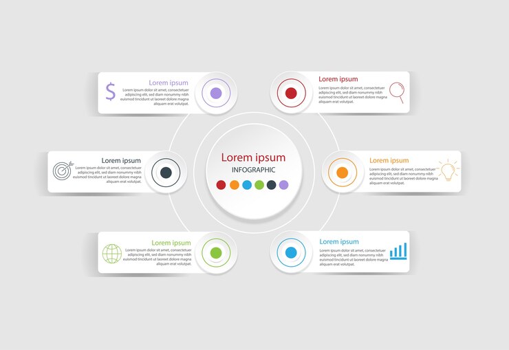 Elementi moderni per il business infografica multicolor