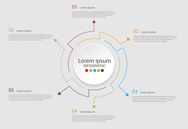 Elementi moderni per il business infografica multicolor.