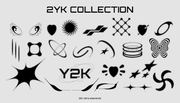 Elementi retro della collezione Y2K