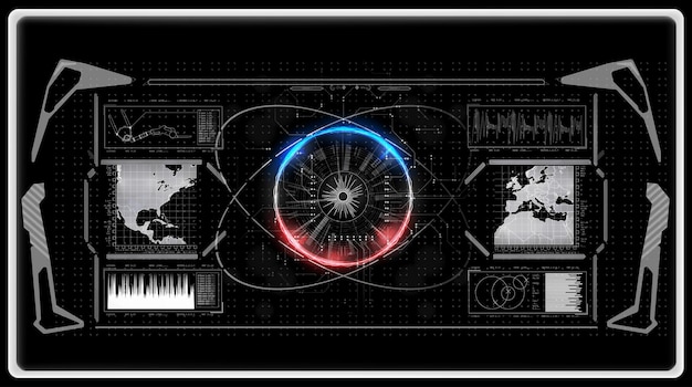 Elementi tecnologici HUD interfaccia futuristica realtà virtuale