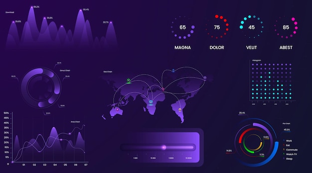 Elementi vettoriali aziendali per la visualizzazione dei dati Infografica e design grafico colorato