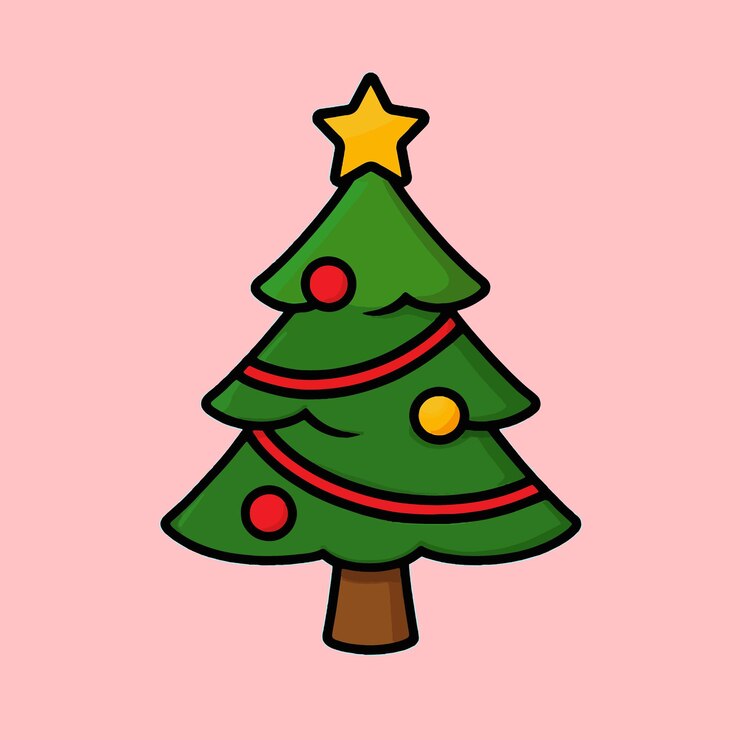Elementi vettoriali dell'icona dell'albero di Natale