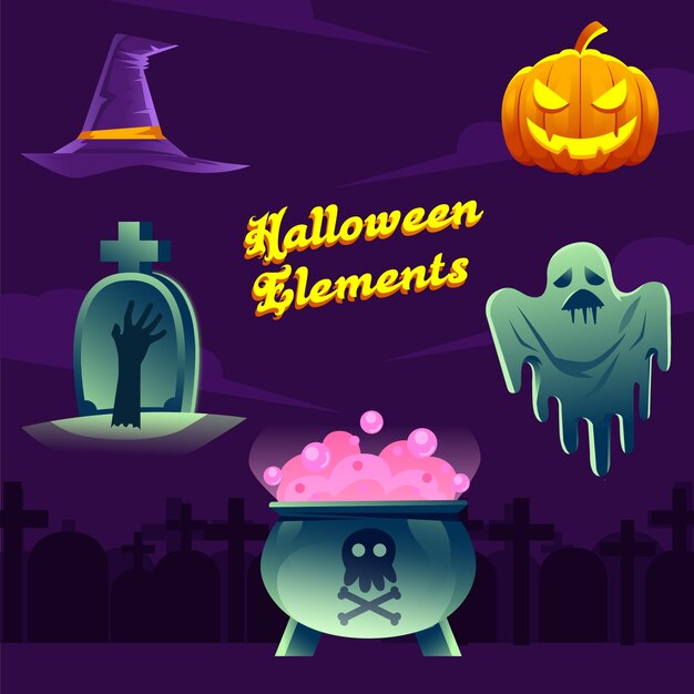 Elementi vettoriali di Halloween
