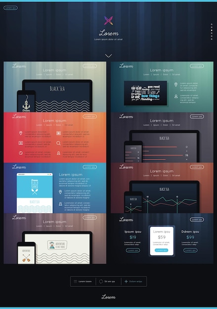 Elementi vettoriali di infografica e interfaccia utente