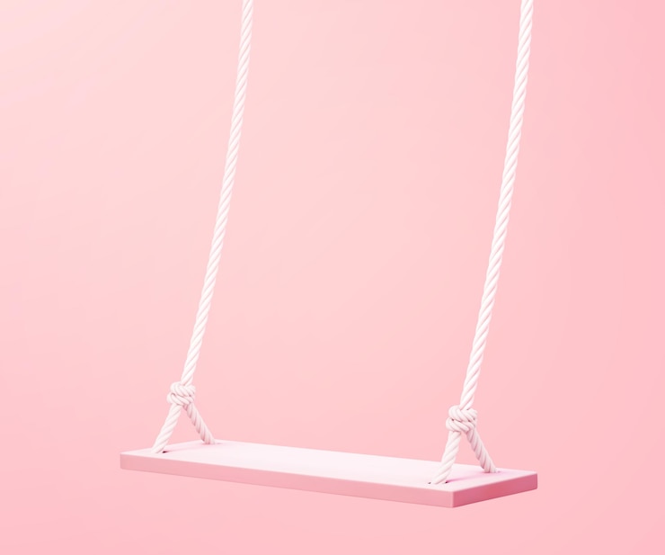 Vettore elemento altalena rosa 3d