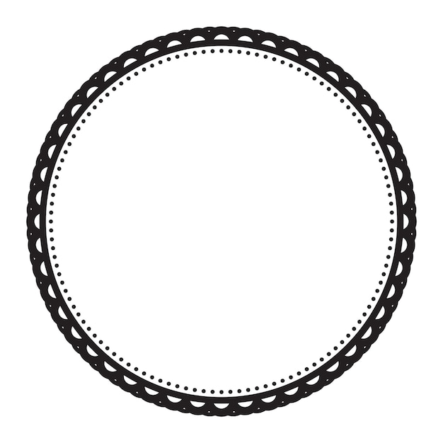 Elemento di decorazione dell'emblema del cerchio nero semplice, elegante e versatile Vector Clipart Design