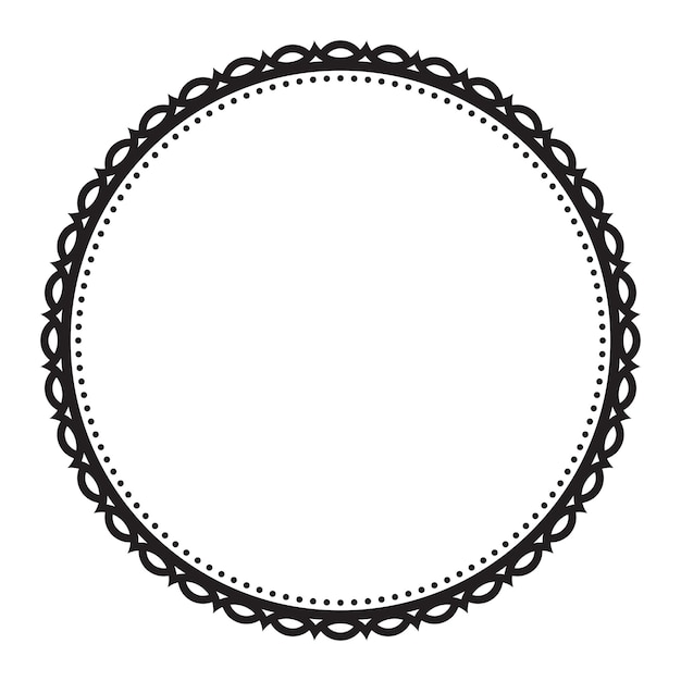 Elemento di decorazione di confine circolare nero elegante semplice Vector Clipart Design