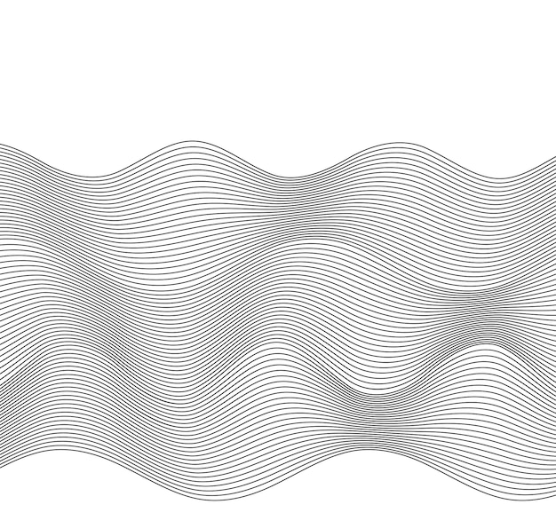 Elemento di design Onda molte linee parallele forma ondulata18