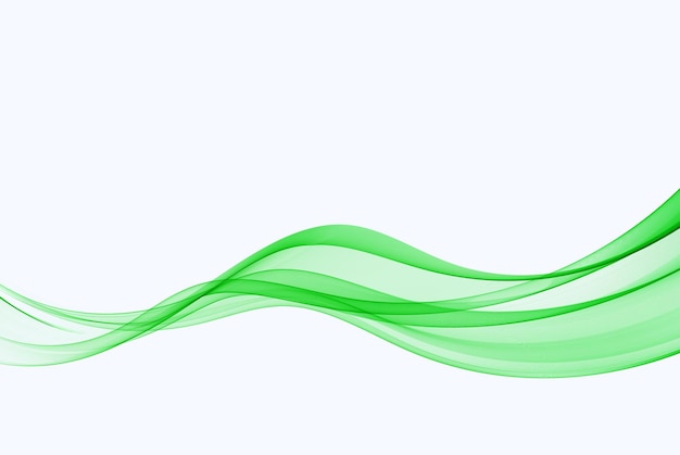 Elemento di disegno astratto di vettore di flusso d'onda trasparente astratto verde L'onda fumosa è verde