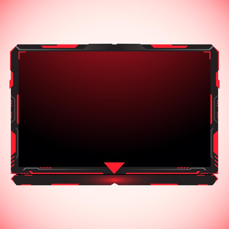 Elemento di gioco in live streaming con cornice rossa per facecam
