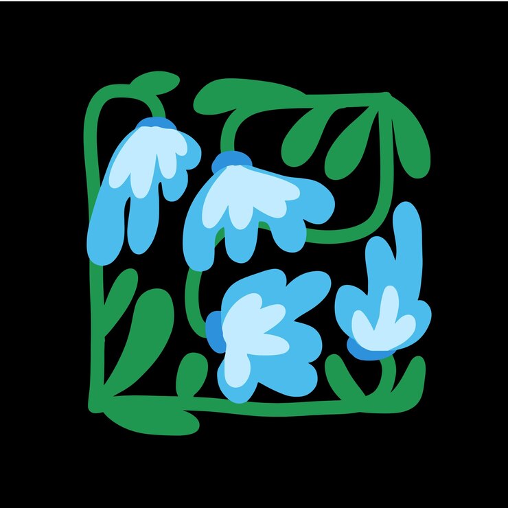 Vettore elemento di illustrazione di fiori a piastrelle