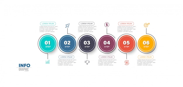 Elemento di infografica con opzioni e passaggi.