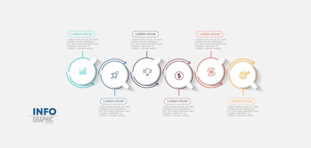 Elemento di infografica con opzioni e passaggi.