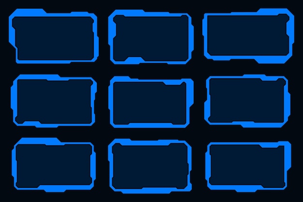 Elemento di progettazione dell'interfaccia futuristica della tecnologia Frame HUD