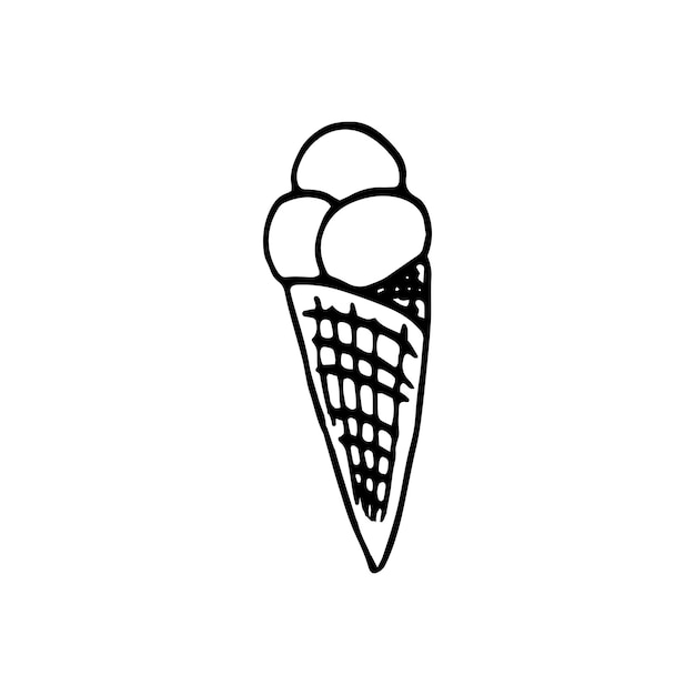 Elemento disegnato a mano gelato per biglietti di auguri poster ricetta culinario design
