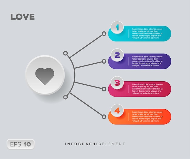 Elemento infografico d'amore