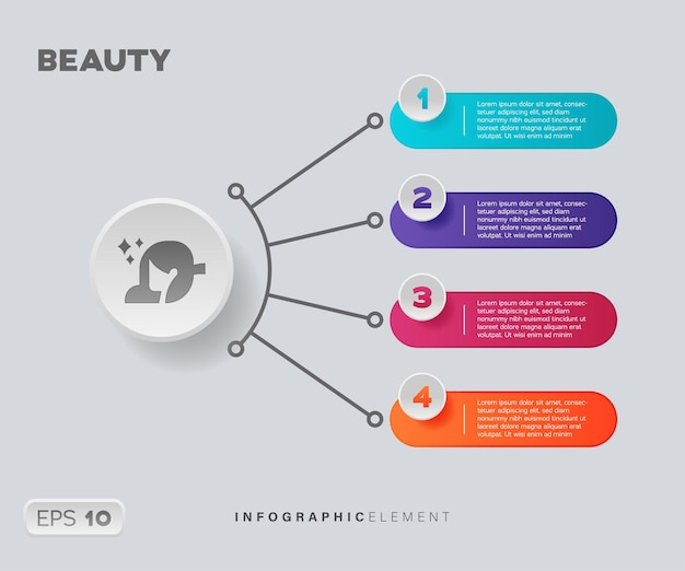 Elemento infografico di bellezza