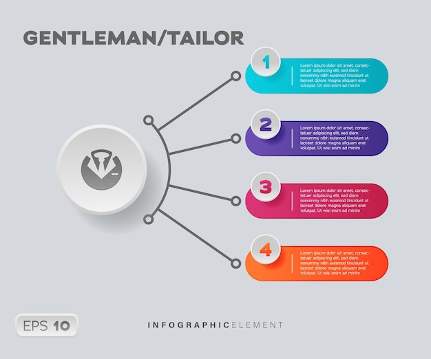 Elemento infografico gentiluomo sarto