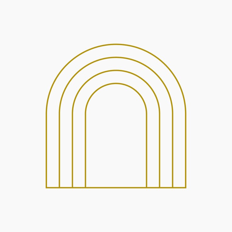 Vettore elemento logo elegante con cornice ad arco multiplo