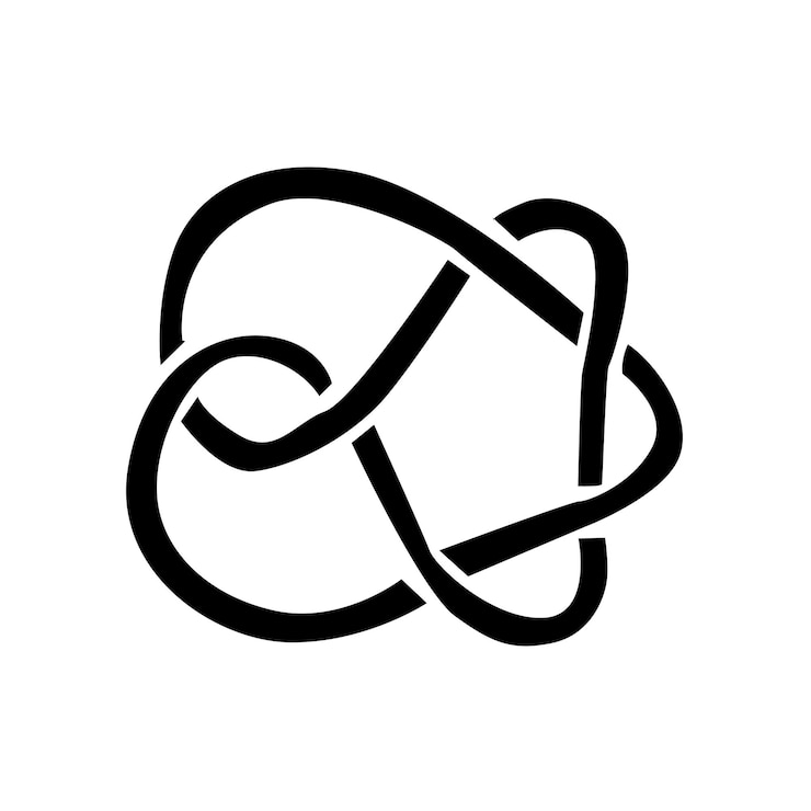 Vettore elemento matematico astratto nodo un'immagine in bianco e nero di un simbolo trasmette il suo contrasto di semplicità
