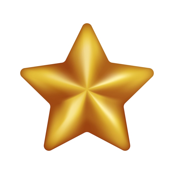 Vettore elemento vettoriale stella d'oro lucido