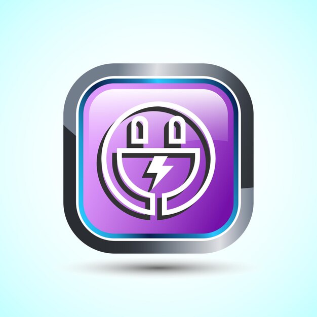 Elettricità Plug Icon Design Illustrazione Icon Per Web e applicazioni mobili Pink Color Square Button Design