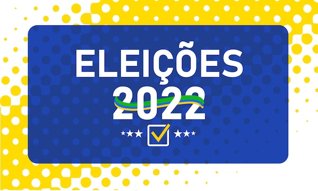 Elezioni in Brasile 2022. Vettore in portoghese brasiliano. Concept - La politica brasiliana nel 2022, sondaggi.