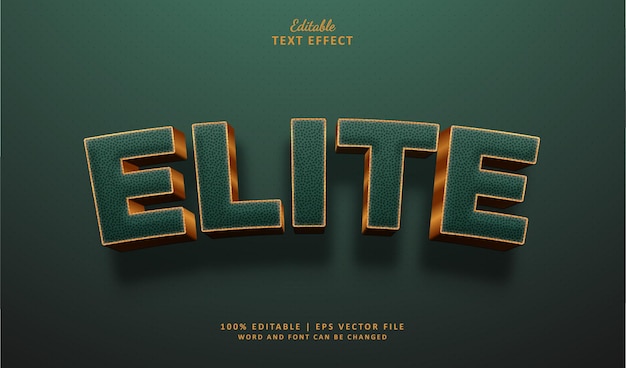 Elite Editable Text Effect Style 3d Verde Grassetto Luxury Oro
