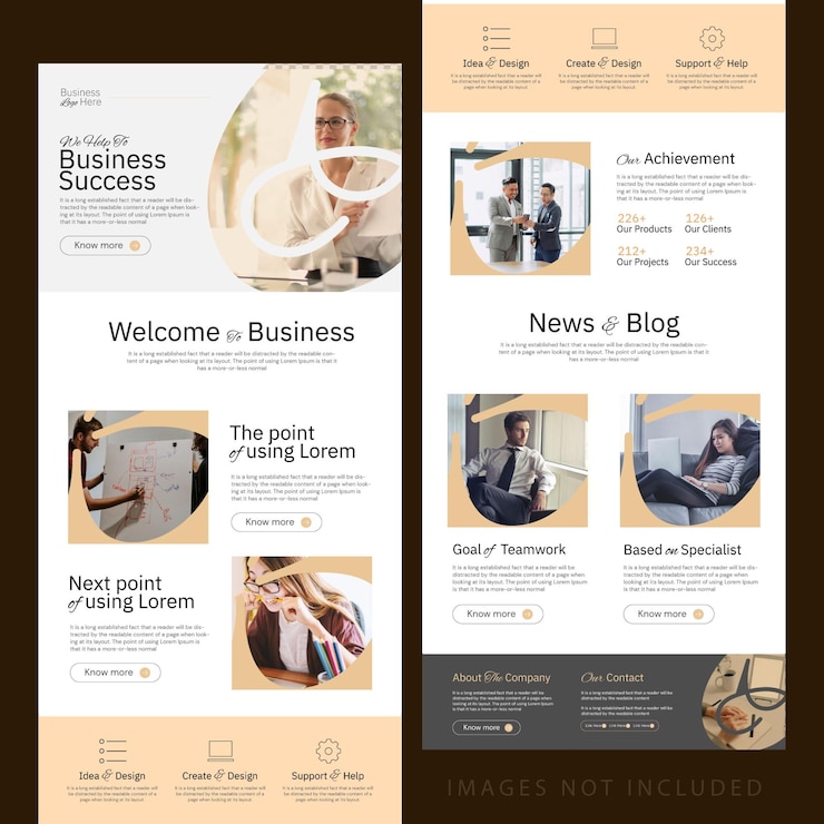 Vettore email marketing newsletter layout per il marketing online e le attività commerciali