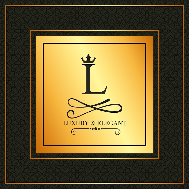 Vettore emblema araldico di lusso ed elegante l font crown