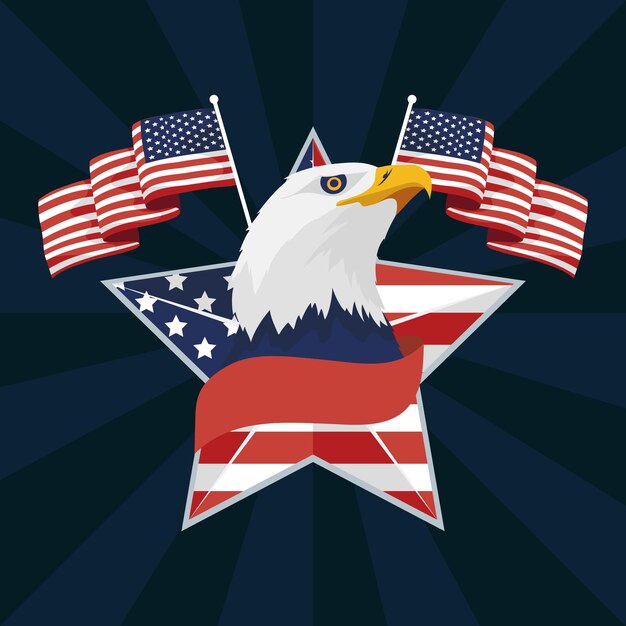 Emblema del giorno dell'indipendenza degli Stati Uniti