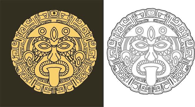Emblema della moneta della maschera inca