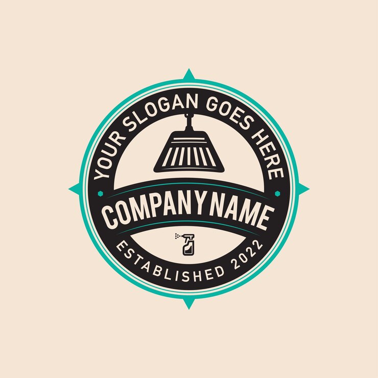Emblemi ed etichette con logo di pulizia retrò in stile vintage