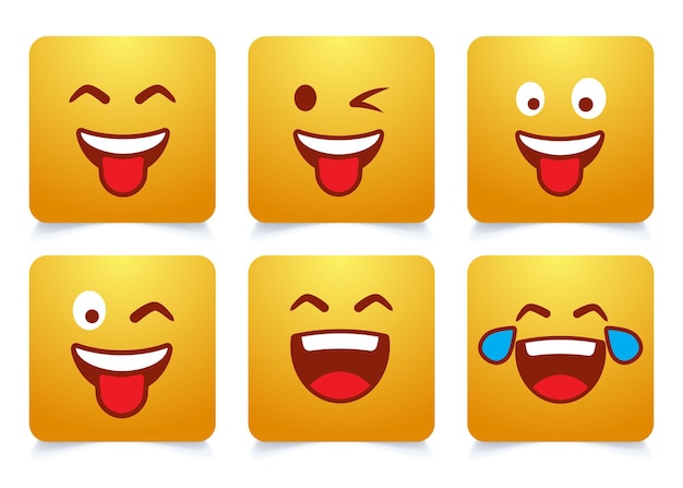 Emoji faccia emozione emoji fumetto vettoriale emoji set emoticon reazione per i social media