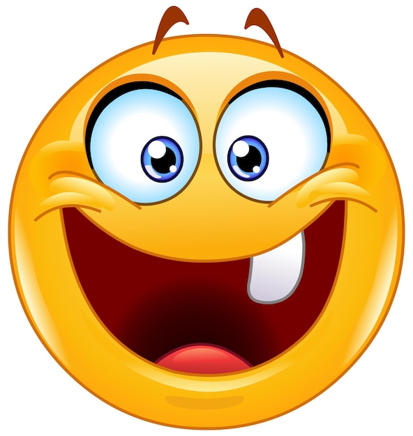 Emoji felice con un dente