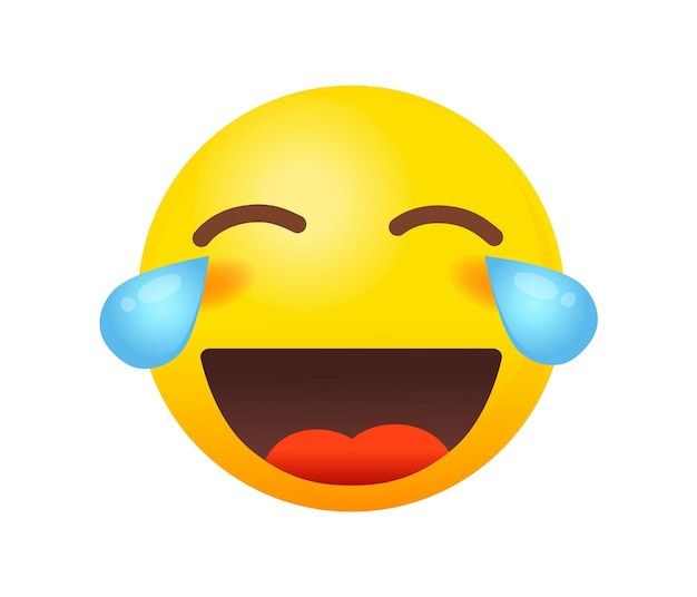 Emoji lacrime di gioia. Adesivo umore hahaha scherzo vettoriale