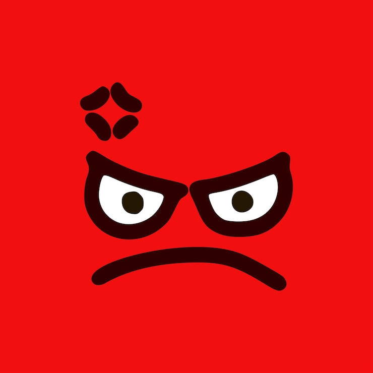 Vettore emoticon malvagio in stile doodle