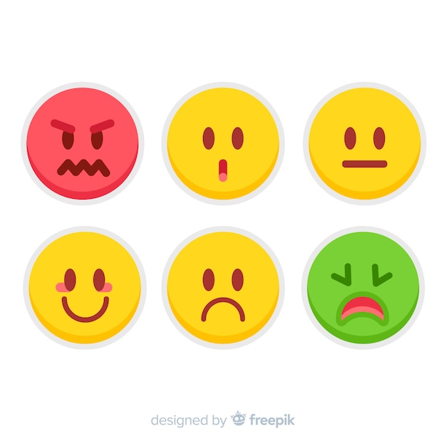 Emoticon piatto reazione collectio