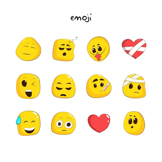 Emoticon piatto reazione collectio