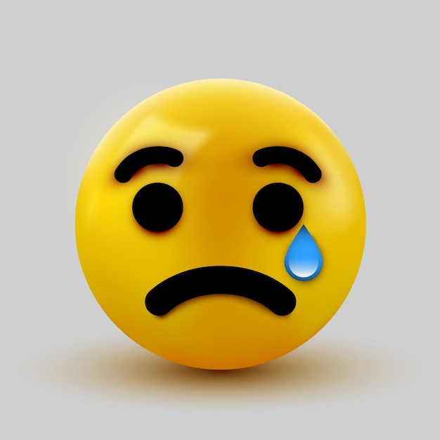 Emoticon triste piangente