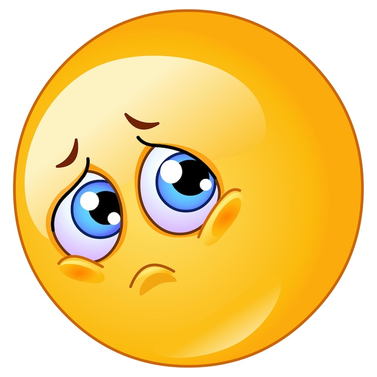 Vettore emoticon triste
