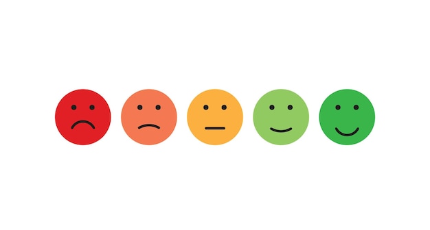 Emozioni che valutano colori diversi in stile piatto